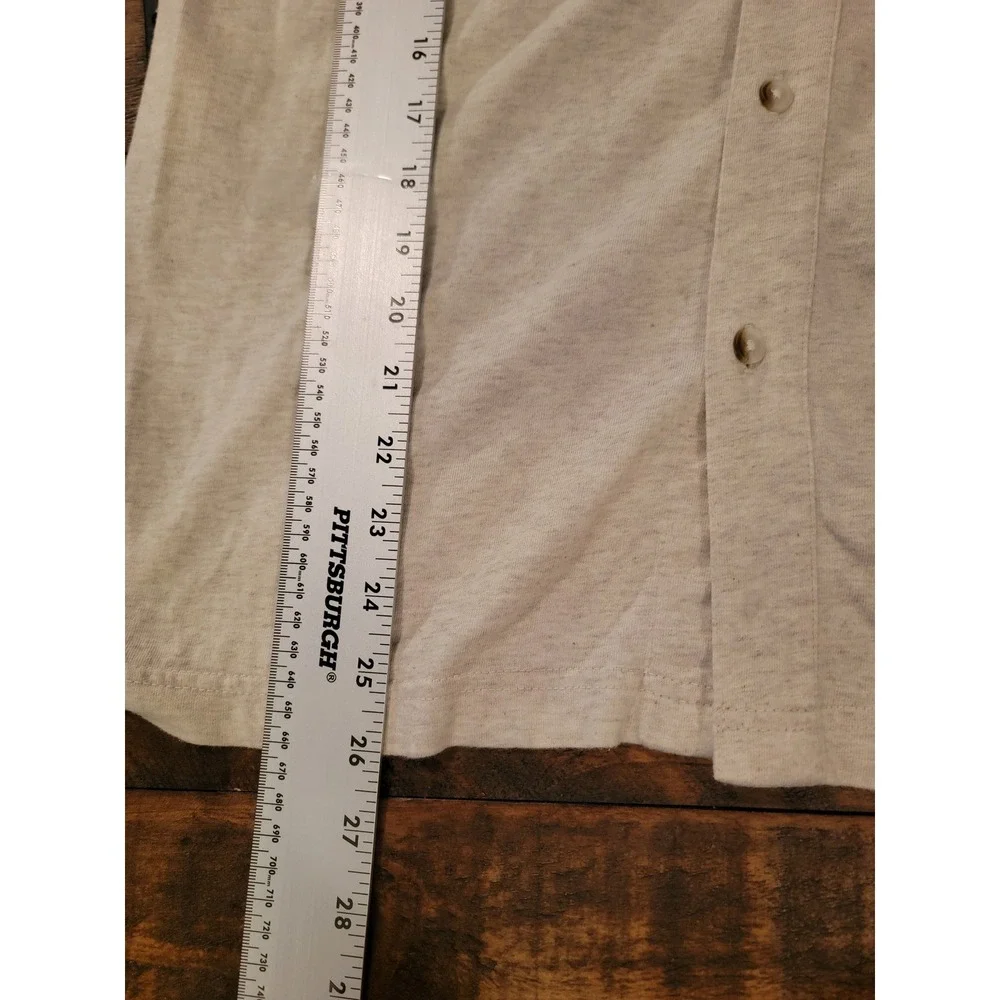 Banana Republic Mens Slim Fit Short Sleeve Button Down Shirt M Heather‎ Beige